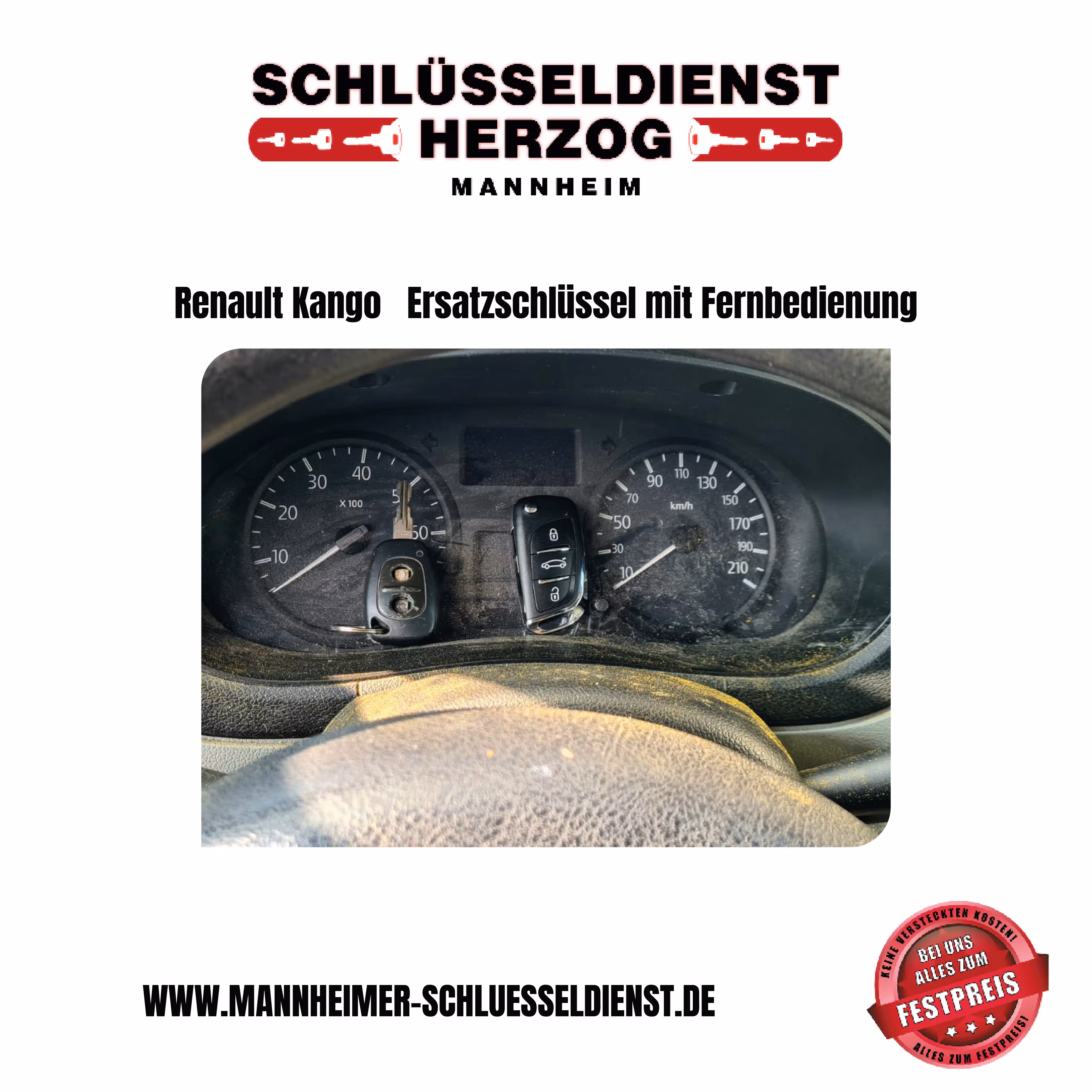 Renault Kango Ersatzschlüssel mit Fernbedienung